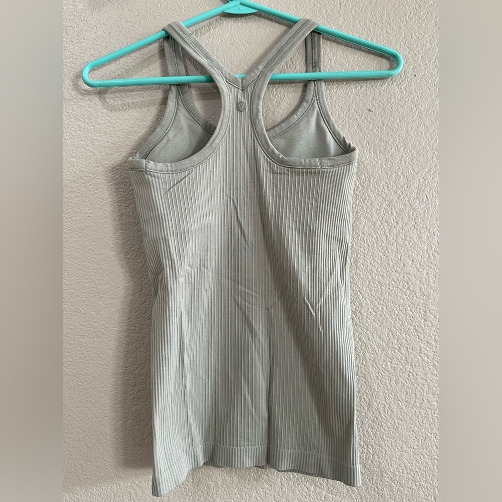 Lululemon Ribbed Racerback Tank Top - Sage Green - Picture 2 of 6